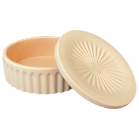 JESMONITE - Silicone Mould - Round Stackable Storage Box with Patterned Lid - 12x12x4,5cm