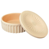 JESMONITE - Moule en Silicone - Rond Stackable Boîte De Rangement Avec Patterned Lid - 12x12x4,5cm