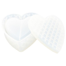 JESMONITE - Moule en Silicone - Cœur-shaped Box - 8x8x2,5cm