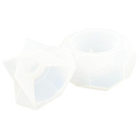 JESMONITE - Moule en Silicone - À Facettes Box Avec Couvercle - 9,1x4,5x4cm