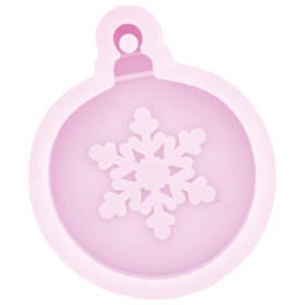 JESMONITE - Moule en Silicone - Rond Flocon Hanger - 9x7,5x2cm
