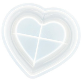 JESMONITE - Silicone Mould - Heart-shaped Dish - 15,5x14,4x1,8cm