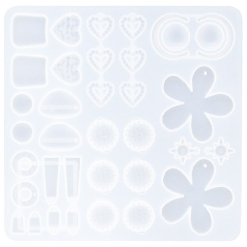 RESLIN - Silicone Mould - Earrings Flower - 21,5x22,5x0,8cm