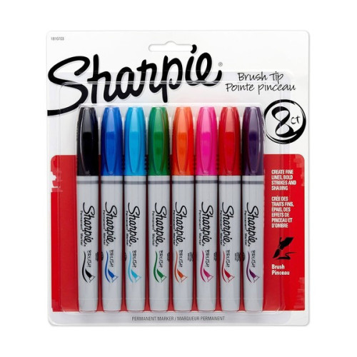 SHARPIE - Marqueurs Brush - Set de 8