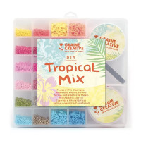 GRAINE CREATIVE - Boîte de Perles Heishi - Kit Rocaille + Élastique + Pince