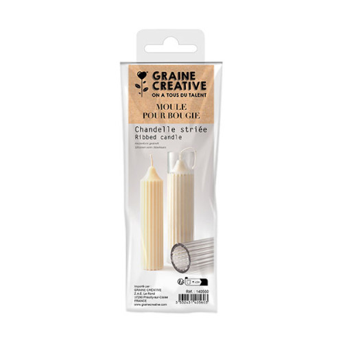 GRAINE CREATIVE - Moule Bougie PVC - Chandelle Striée