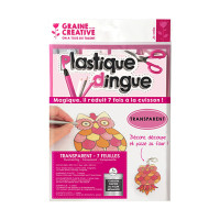 GRAINE CREATIVE - Plastique Dingue - 7 Feuilles - Transparent (2mm)