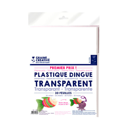 GRAINE CREATIVE - PLASTIQUE FOU - 30 Sheets - Transparent (Bulk Pack)