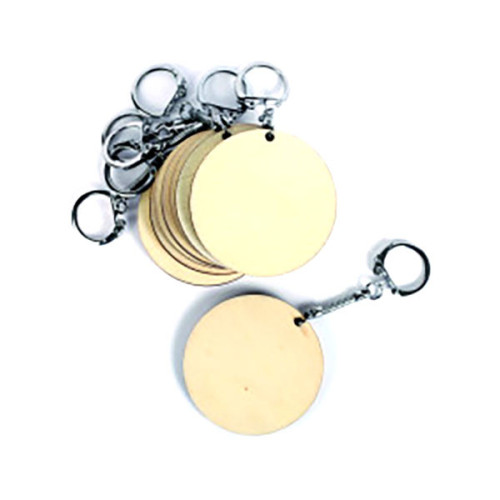 GRAINE CREATIVE - Wood Round Keychain - 10 Pieces - 55mm