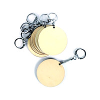 GRAINE CREATIVE - Wood Round Keychain - 10 Pieces - 55mm