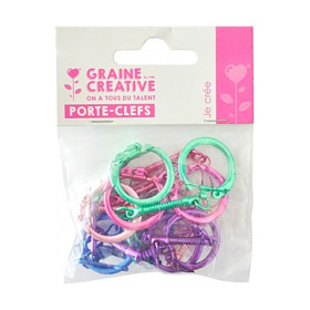 GRAINE CREATIVE - Chain Keychain - 10 Pieces - Assorted Colors