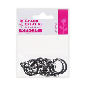 GRAINE CREATIVE - Chain Keychain - 6 Pieces - Hematite