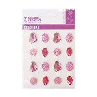 GRAINE CREATIVE - Precious Adhesive Rhinestones - 16 Stones - Pink