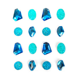 GRAINE CREATIVE - Precious Adhesive Rhinestones - 16 Stones - Blue