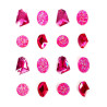 GRAINE CREATIVE - Precious Adhesive Rhinestones - 16 Stones - Pink