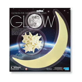 GRAINE CREATIVE - Glow-in-the-Dark Stickers - Moon & 12 Stars