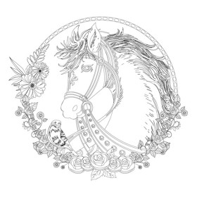 PHOENIX - Coloring Panel - Carton à Peindre Pré-dessiné - 30x30cm - Cheval