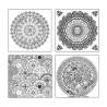 PHOENIX - Coloring Board - Set of 4 Pre-drawn Painting Boards - 25x25cm - Mandala