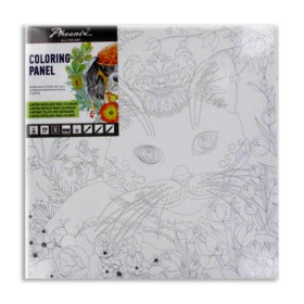 PHOENIX - Coloring Panel - Pre-drawn Painting Board - 30x30cm - Cat
