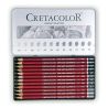 Cretacolor - Cleos Red - Fine Art Graphite Pencil - 12 Pieces Assorted