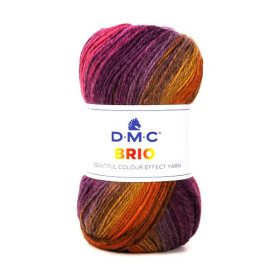 DMC - Brio - Multicolour Wool-Acrylic Yarn - Ball 100g/345m - Multi (Yellow/Orange/Brown/Pink/Purple)