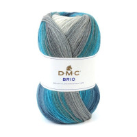 DMC - Brio - Fil Multicolore Laine-Acrylique - Pelote 100g/345m - Blanc / Gris / Bleu