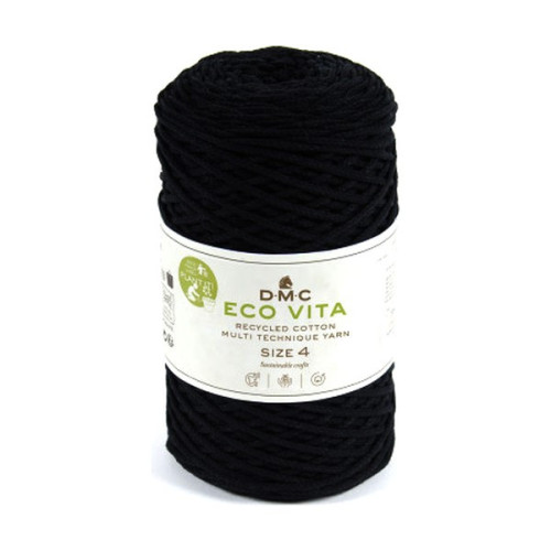 DMC - Eco Vita 4 Nova - Recycled Cotton - Ball 250g/200m - Black