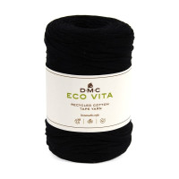 DMC - Eco Vita Tape Yarn - Recycled Tubular Yarn - Ball 250g/120m - Black