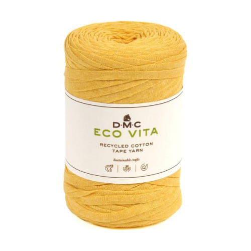 DMC - Eco Vita Tape Yarn - Fil Tubulaire Recyclé - Pelote 250g/120m - Jaune