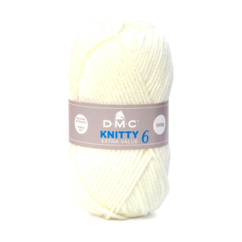 DMC - Knitty 6 - 100% Acrylique - Pelote 100g/140m - Blanc Cassé (ivoire)