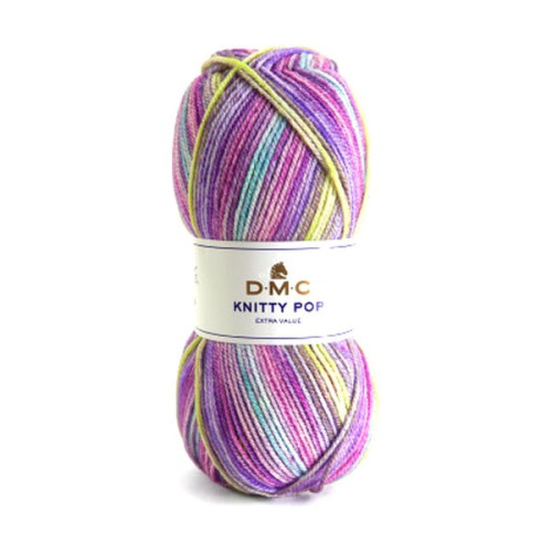 DMC - Knitty Pop - Acrylique Multicolore Self-Striping - Pelote 50g/140m - Violet