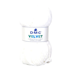 DMC - Velvet - Fil Chenille 100% Polyester - Pelote 100g/100m - Blanc