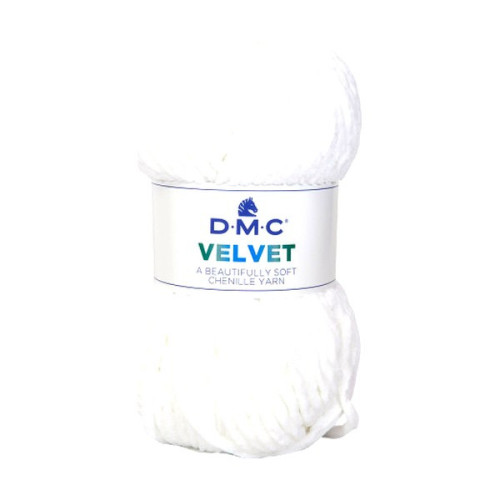 DMC - Velvet - Fil Chenille 100% Polyester - Pelote 100g/100m - Blanc