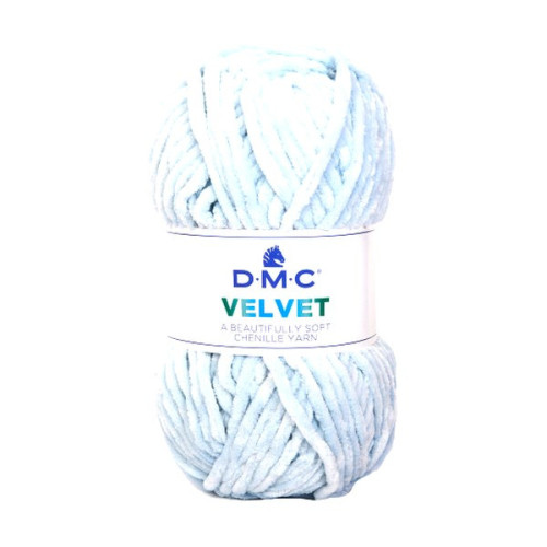 DMC - Velvet - Fil Chenille 100% Polyester - Pelote 100g/100m - Bleu Clair