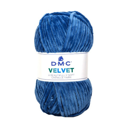 DMC - Velvet - Fil Chenille 100% Polyester - Pelote 100g/100m - Bleu Moyen