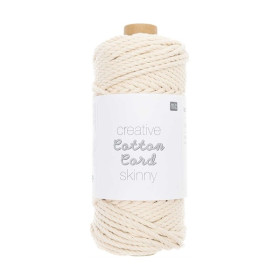 RICO - Creative Cotton Cord Skinny 190g/55m - Fil Macramé - Skinny Ecru