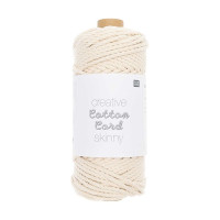 RICO - Creative Cotton Cord Skinny 190g/55m - Macramé Yarn - Skinny Ecru