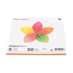 RICO - Papier Origami 15X15 - 50F - Neon