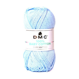 DMC - Baby Cotton - 100% Coton Peigné - Pelote 50g/155m - Bleu Doux