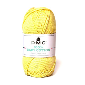 DMC - Baby Cotton - 100% Coton Peigné - Pelote 50g/155m - Jaune Doux