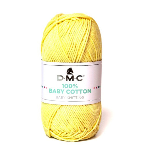 DMC - Baby Cotton - 100% Coton Peigné - Pelote 50g/155m - Jaune Doux