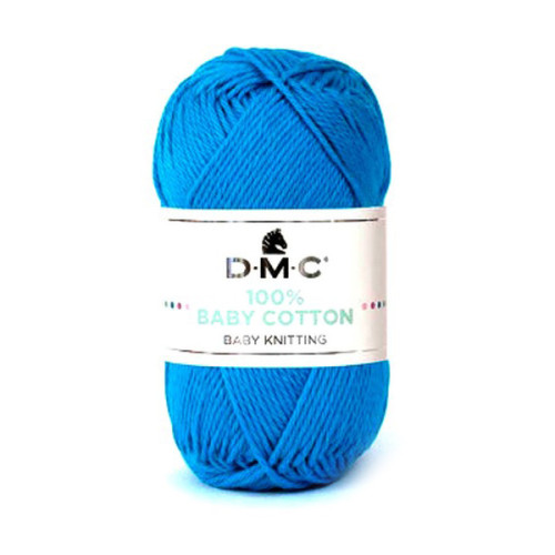 DMC - Baby Cotton - 100% Coton Peigné - Pelote 50g/155m - Bleu Cyan