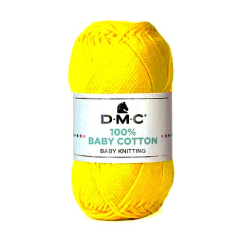 DMC - Baby Cotton - 100% Coton Peigné - Pelote 50g/155m - Jaune Vif