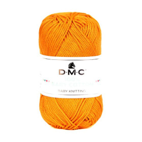 DMC - Baby Cotton - 100% Coton Peigné - Pelote 50g/155m - Jaune Orange