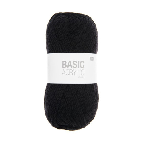 RICO - Basic Acrylic Chunky - Fil Acrylique 100g/156m - Noir