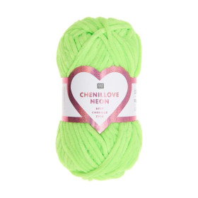 RICO - Chenillove - Fil Chenille 50g/55m Néon - Vert Néon
