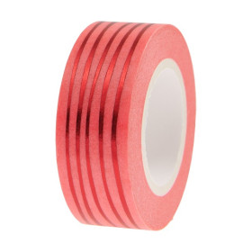 RICO - Masking Tape Paper Poetry 1,5x10m - Lignes Néon Pink / Rouge
