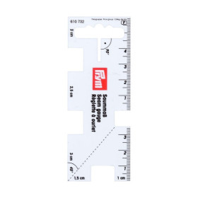 PRYM - Hem Measuring Ruler - Transparent Plastic - 10.5 cm