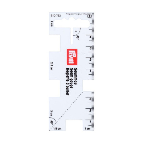 PRYM - Hem Measuring Ruler - Transparent Plastic - 10.5 cm