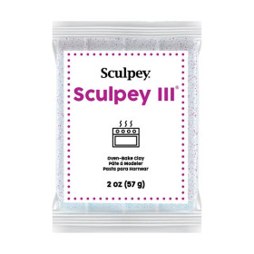SCULPEY - III - White Glitter - 2 oz (57 g) Bar
